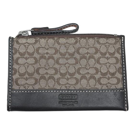 Vintage Coach monogram wallet pouch brown leather - Picture 1 of 6